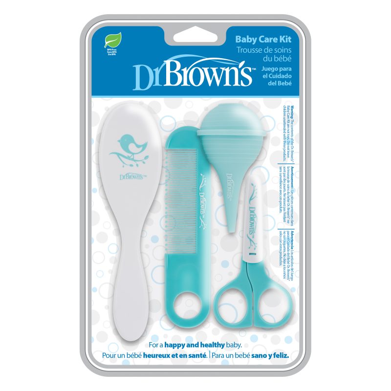 Dr. Brown's Tijeras de uñas seguras con punta de hoja redondeada y mango de  silicona 100% para bebés y bebés